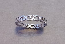 925 Sterling Silver Filigree Ring Size 8
