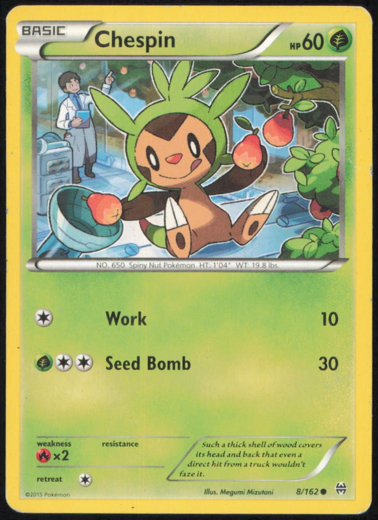 CHESPIN 8/162 COMMON BREAKTHROUGH POKEMON LIGHTLY PLAYED