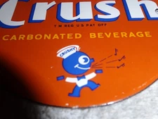 VINTAGE ORANGE CRUSH BEVERAGE CRUSHY SINGS MUSIC 4 PORCELAIN METAL SODA GAS SIGN