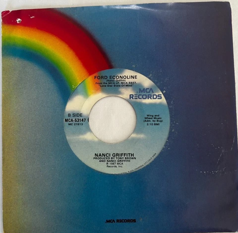Nanci Griffith - Cold Hearts, Closed Minds / Ford Econoline 7" MCA 45 rpm EX - Image 2 of 3