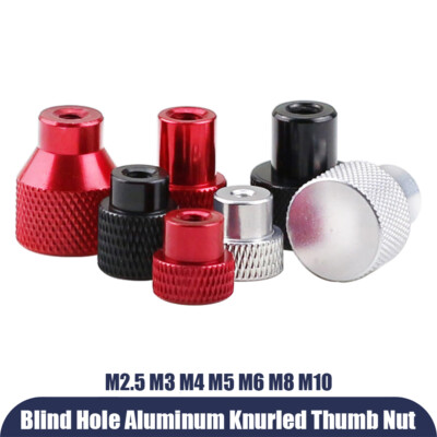 M2.5-M10 Aluminium Alloy Blind Hole Knurled Thumb Nuts Hand Grip Twist Knob Nut