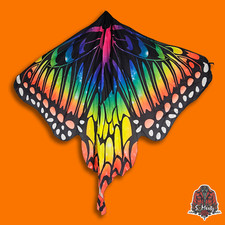 NIP Butterfly Costume with Wing Cape/Shawl, Lace Mask, Velvet Antenna Headband