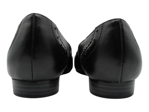Naturalizer Loafer Shoes Sz 6 Lareto Ballet Flat Wing Tip Studded Black Leather - 第 4/7 張圖片