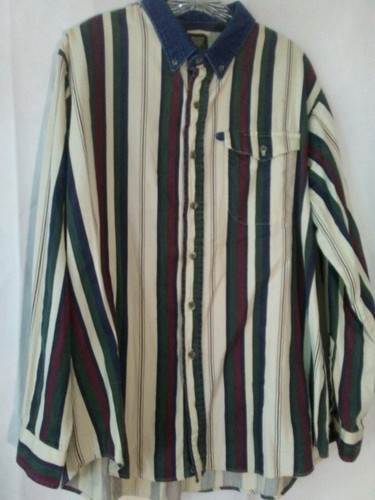 Vintage Rough Stock Herren Gr. 17,5-35 mehrfarbig gestreift Baumwolle Langarm Hemd  - Bild 2 von 9