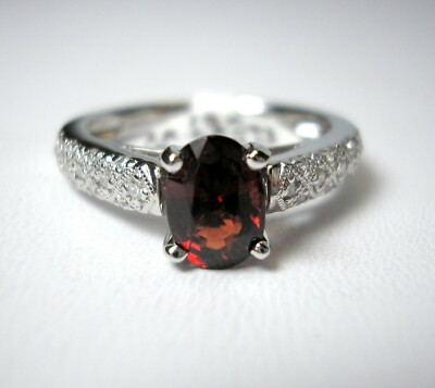 0.98 ct Natural Red Spinel & Pave' Diamonds 18K White Gold Ring Was $1,750 Video