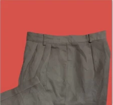 RENA  ROWAN ... Pleat & Cuff Career Dress Pants .. Olive Green ... Size 10