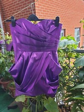 Godess London Purple Strapless Bodycon Mini Party Dress Size 12 Outgoing
