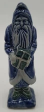 Rowe Pottery Works Salt Glazed Santa With Gift RPW NICE 5 1/2" TALL