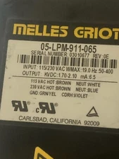 Melles Griot 05-LPM-911-065 Laser Power Supply *PARTS ONLY*