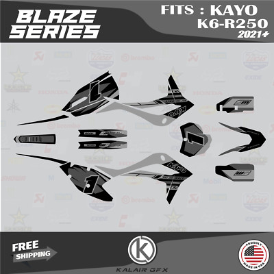 Graphics Kit for KAYO K6-R 250 Dirt Bike (2021+) Blaze Series - Smoke