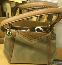 NWTs MICHAEL KORS BELTED SATCHEL WITH LEATHER TRIM HANDBAG REG $358 NOW $249