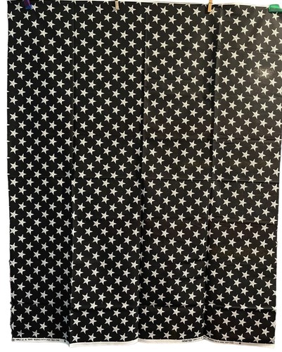 Michael Miller Black & White Rock Stars Cotton Fabric Approx 1 Yard Piece CX3243