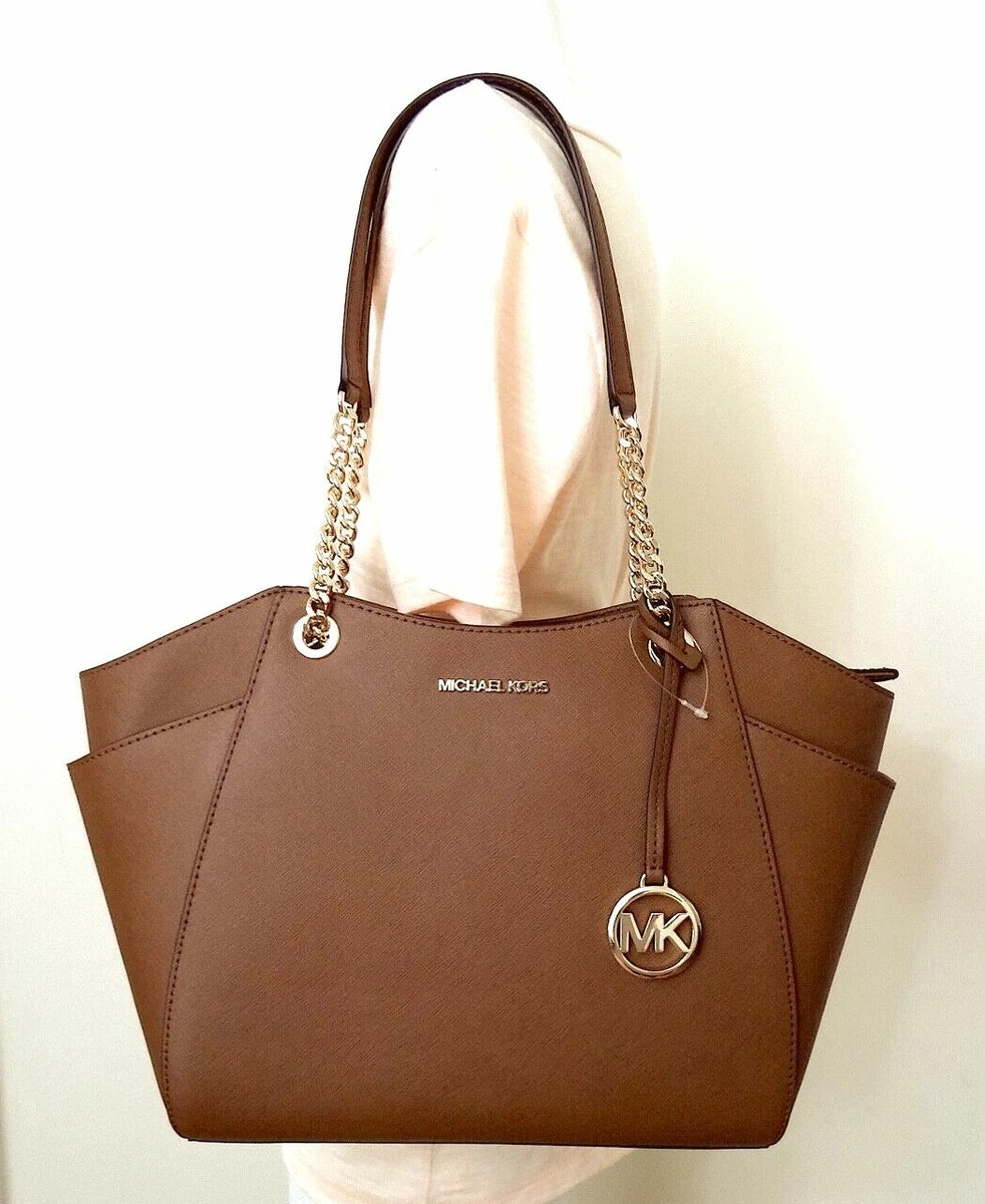 Michael Kors Jet Set Travel Luggage Saffiano Leather Chain Shoulder Tote Bag