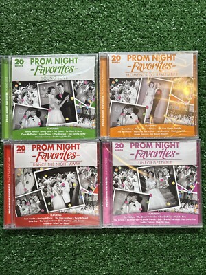 Lot of 4 Prom Night Favorites CD Set Drifters/Pat Boone/Chiffons/Duprees A6