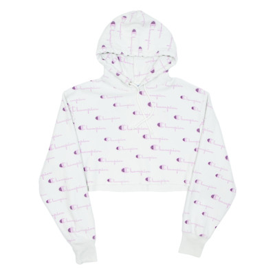 CHAMPION Reverse Weave Kurze Damen Lila Kapuzenpullover M