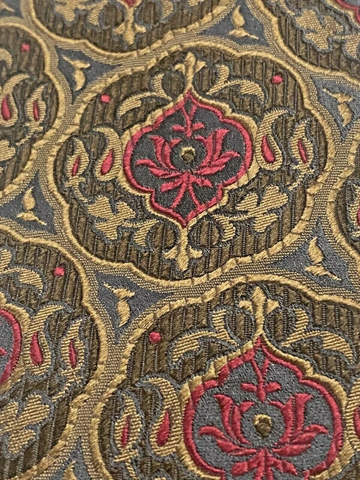 Corbata de seda Santorelli para hombre Italia geométrica marrón rosa corbata usada en excelente estado 3,5" x 59" Foto 3 de 4