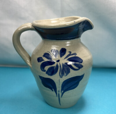 Williamsburg Pottery Factory (WPF) Light brown creamer pitcher, salt glazed vase