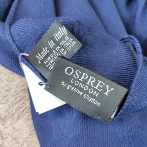 Osprey NWTS Womens Navy Blue Scarf Made In Italy Tassel Ends Size L73" x W32.5" - Picture 5 of 9