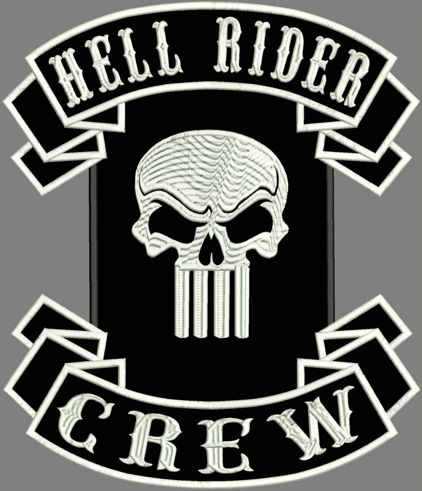 HELL RIDER GREW Aufnäher Rückenpatch Breite ca.32cm Höhe ca.35cm