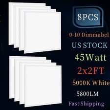 8 Pack 2x2 LED Panel Light 45 Watt 5800LM 5000K Recessed Dropped Ceiling Fixture