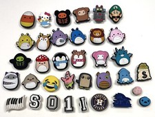 Mixed Lot 35 Various SHOE CHARMS for Crocs Clogs Accessories Decoration PVC EUC