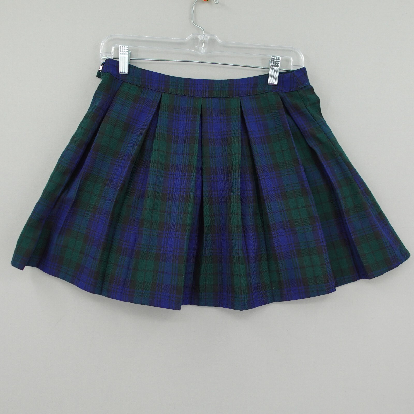 Hot Topic Green Blue Plaid Pleated Skirt Size Large School Girl
