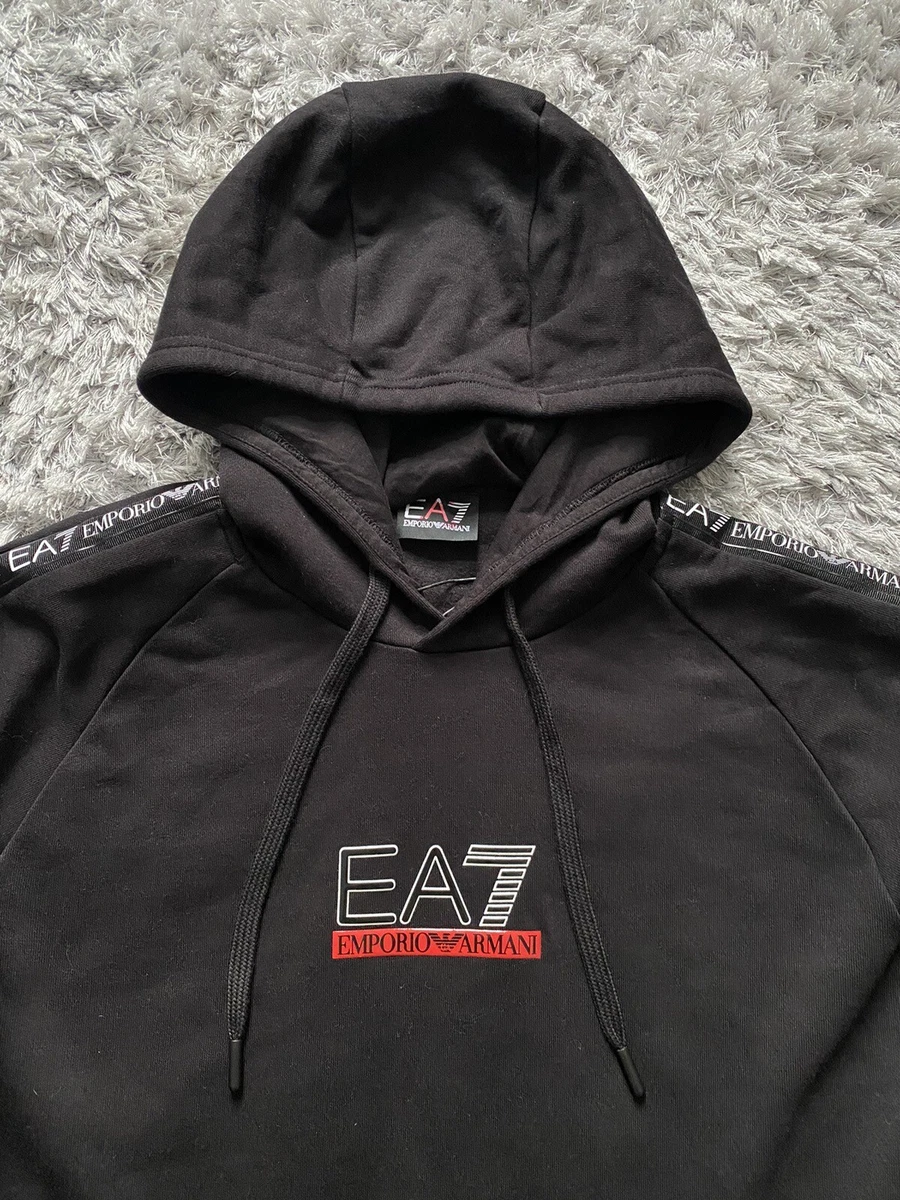 Emporio armani ea7 overhead tape hoodie top