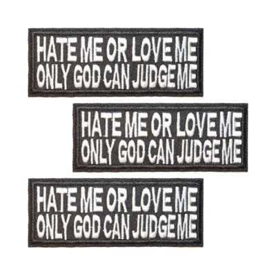 Hate Me or Love Me Sew/Iron on Embroidery Patches for Clothing, 3pcs Pack
