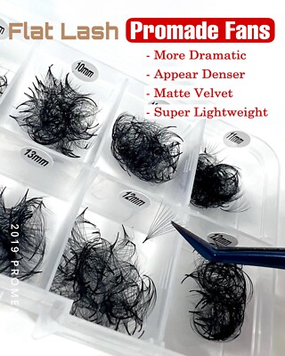 Vorgefertigte Volumenfächer 7D 0,07 SUPER SPITZ 100% Handarbeit. Flat Lash Promade Ventilatoren