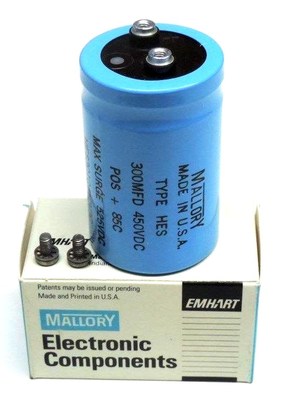 NIB MALLORY HES301G450V3C CAPACITOR TYPE HES 300MFD 450VDC