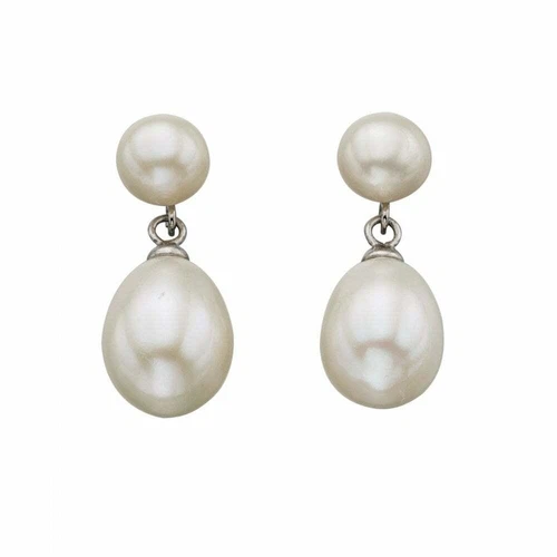 Echter Ohrschmuck Oval Perle