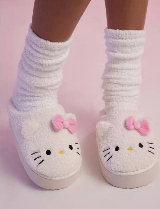 Medium Hello Kitty Forever 21 Slipper Slides Platform Tasman eBay