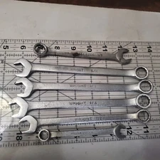 Vintage Wright USA Combination Wrench Set V Notch Set Extra Long and Normal