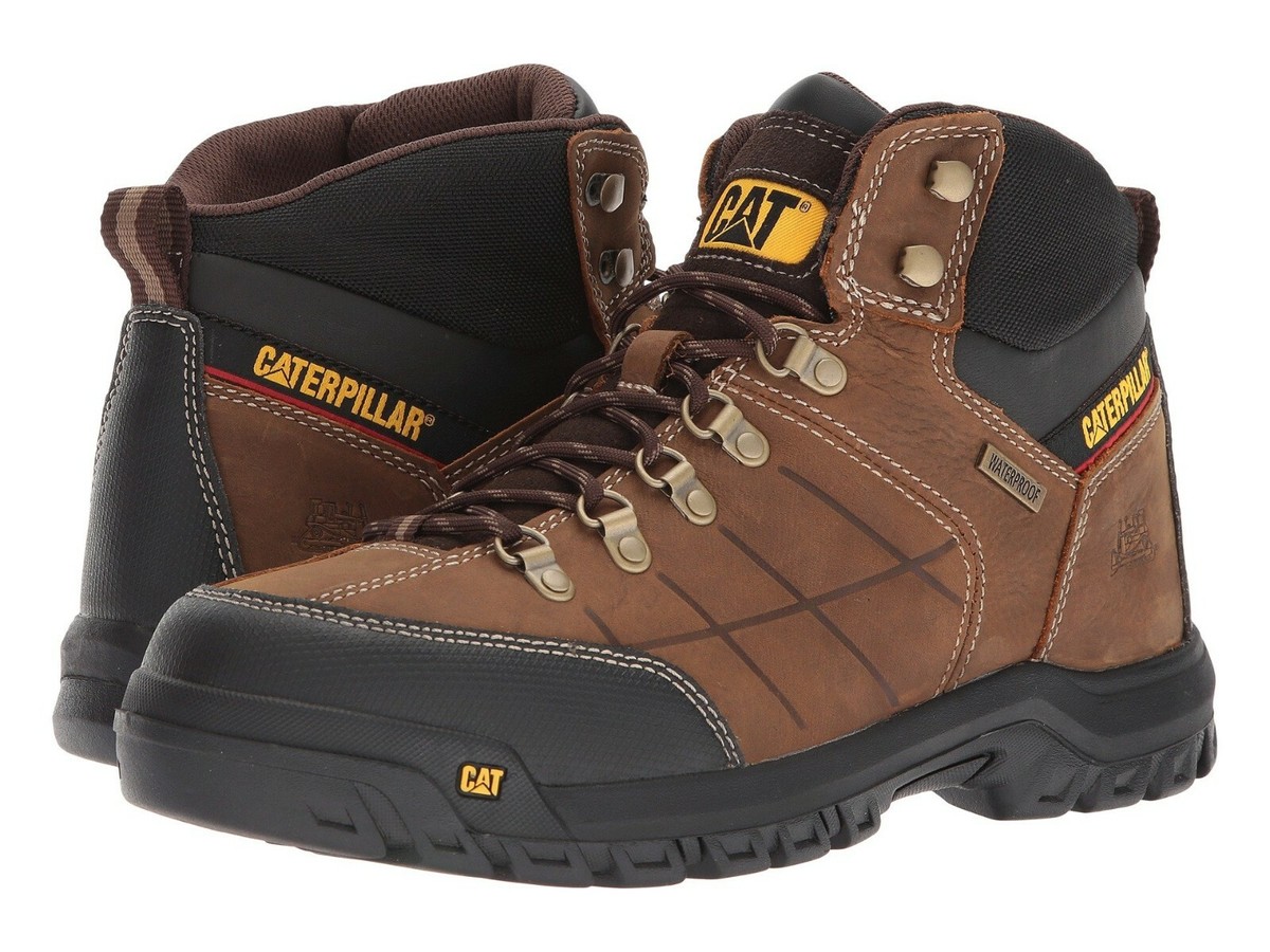 CAT THRESHOLD WP Waterproof SR Slip Resistant SOFT TOE Boot P74128 Brown