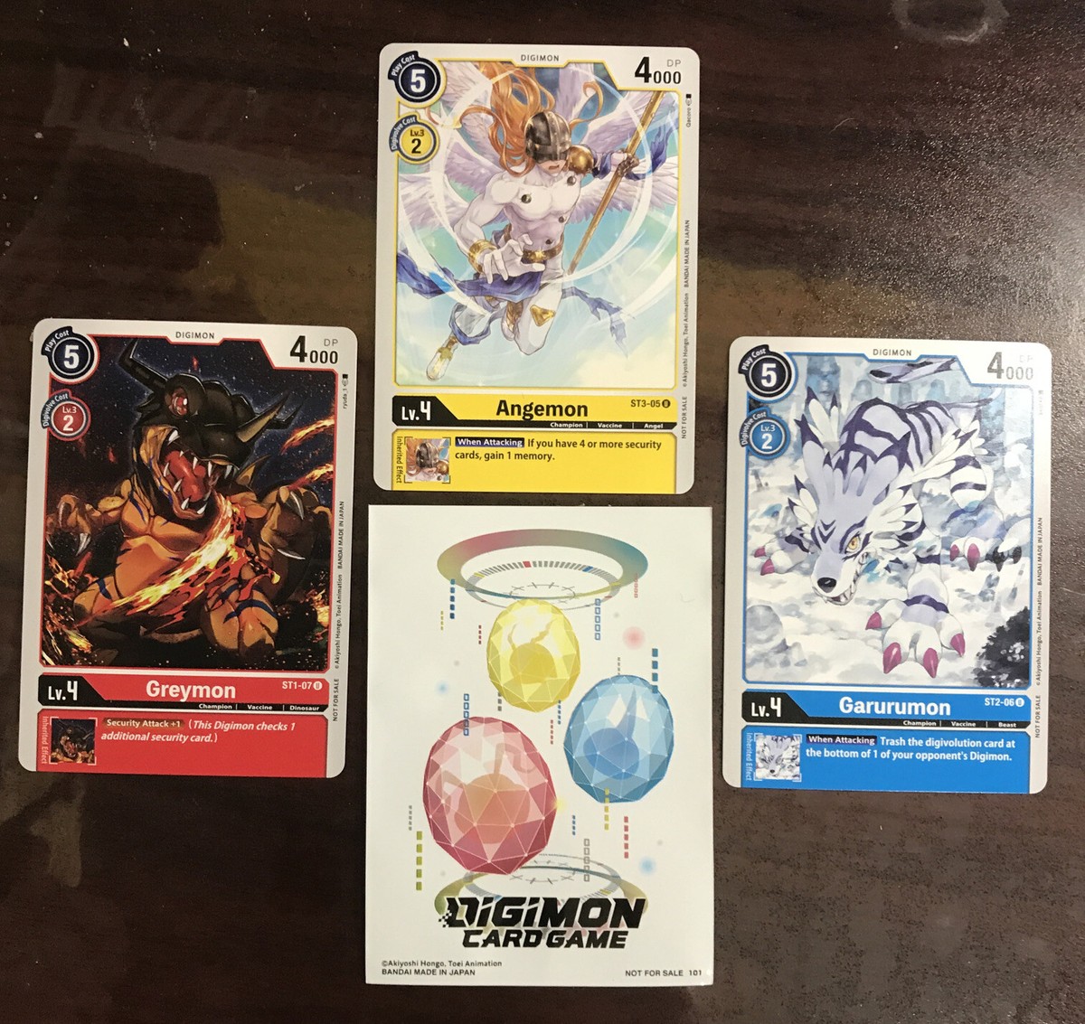 Digimon Card Game TCG Tamer Party Kit Vol 1 Promo Cards Set of 3 Cards  w/sleeves