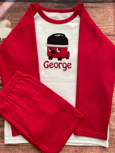 Henry or Hetty hoover vacuum pyjamas, pj's, embroidered & personalised with name - Picture 5 of 14