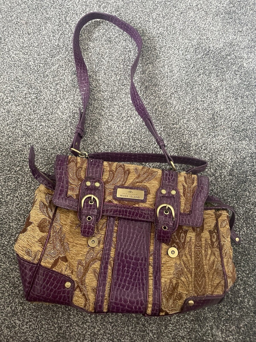Vintage River Island Stunning Snakeskin Purple and Tapestry Design