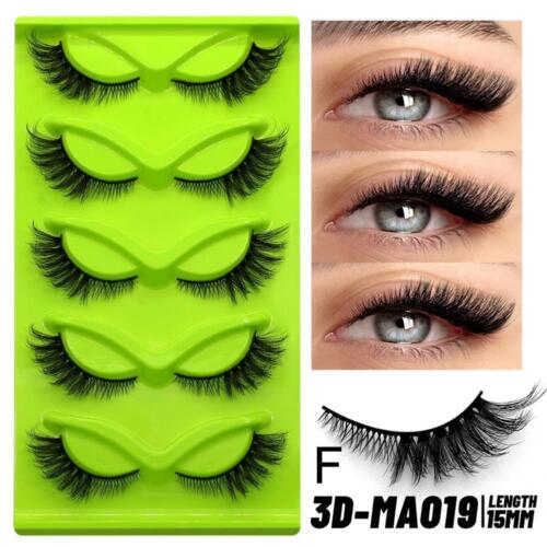 5 Pairs Cat Eye Lashes Faux Mink Eyelashes Winged End Elongated Eye New S2I7 - Foto 31 di 32