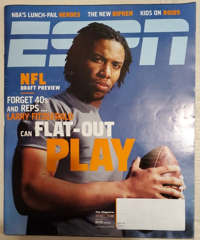 LARRY FITZGERALD ESPN MAGAZINE 26 APR 2004 ARIZONA CARDINALS + NFL DRAFT PREVIEW