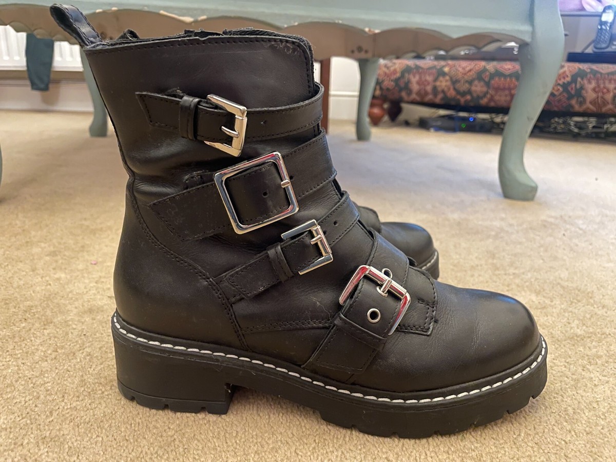 Carvela Black Strap Biker Boots UK UK