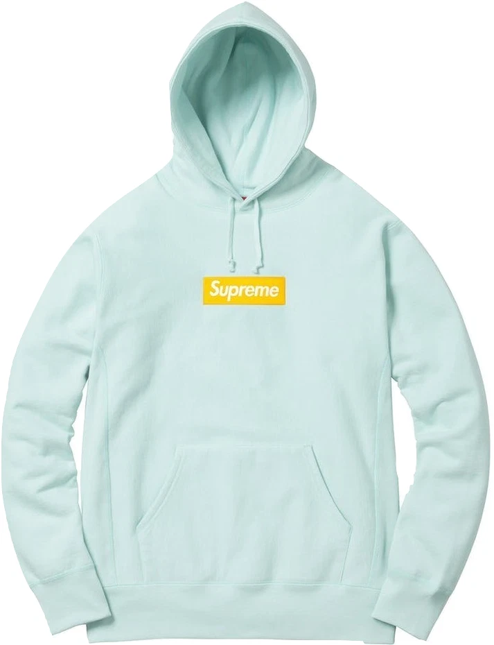 Sweat à capuche logo Supreme Box bleu glace (FW17) extra large XL