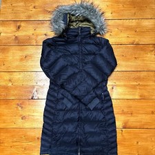 Rab Jacket Women's Uk 10 Parka Deep Cover Navy Mustard Down Long Coat Fur Hood