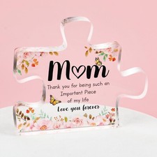 Mom Puzzle Pieces Gifts from Daughter Son, Easter Gift for Mom, Engraved Acry...