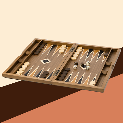 GSE 17 Inlay Backgammon Set - Double Stripe