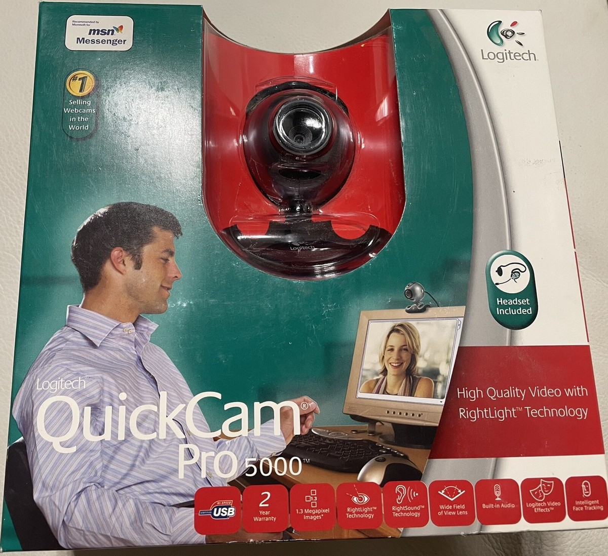 Logitech QuickCam Pro 5000 Webcam for Windows 2000 or XP only New