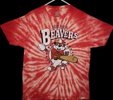 Buc-ee s Baseball Beavers Shirt Red Tie Dye T Short Sleeve Men s Medium Bucees