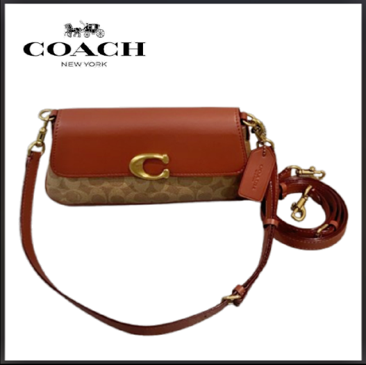 COACH CBA83 Jet Shoulder Bag 2 Way Brown Refined Calf Leather