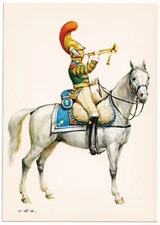 Post Card Carabineer Trumpeter French Empire 1810/15 by Wolfgang Tritt