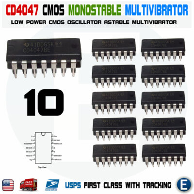 10PCS CD4047B Low-Power Monostable/Astable Multivibrator CD4047BE CMOS DIP-14