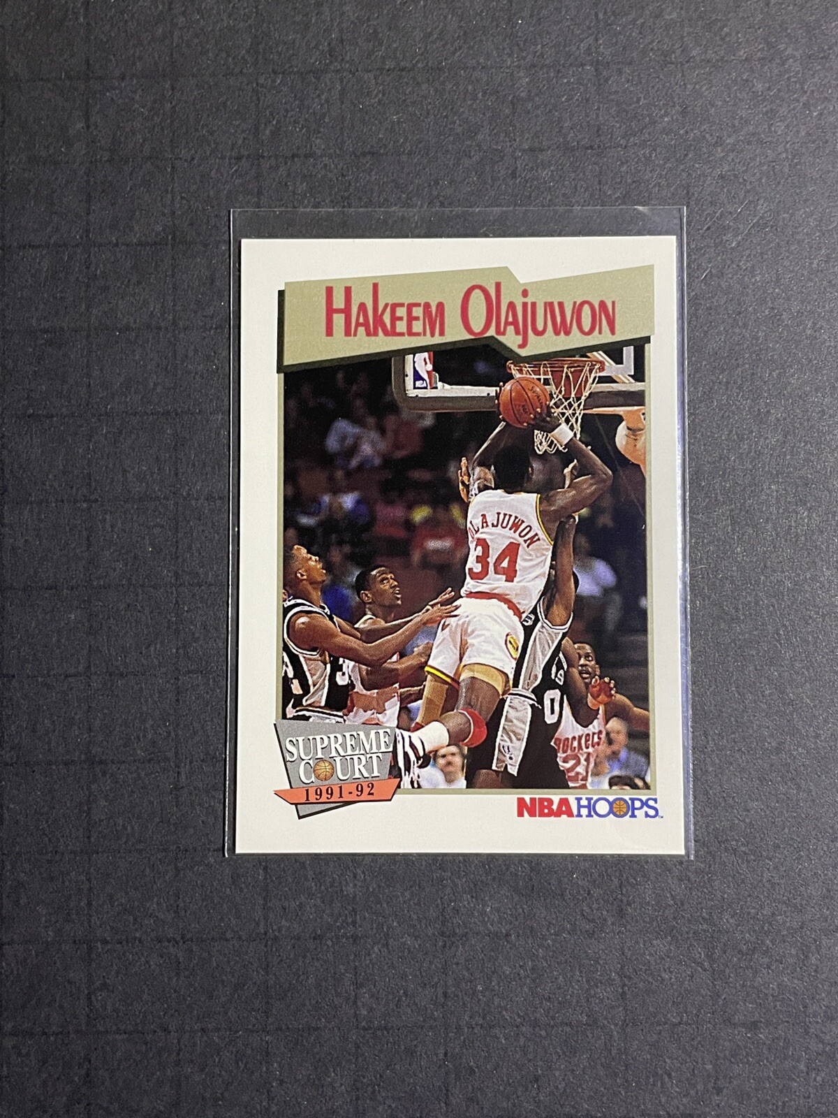1991-92 NBA Hoops Hakeem Olajuwon Supreme Court Card #467 - Houston Rockets (2)